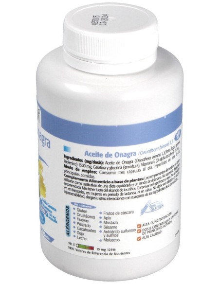 Onagra Aceite 200 Perlas 500Mg Nutrabasicos Drasanvi
