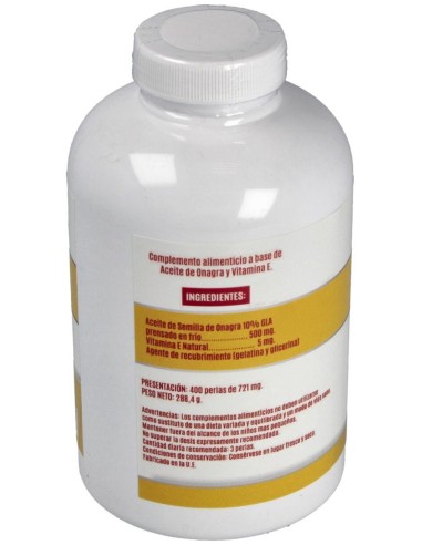 Aceite De Onagra 400  Perlas de Valle