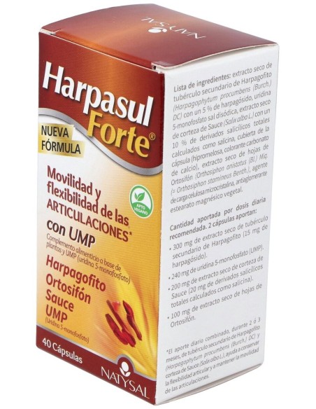 Harpasul Forte Cap.(Harpagofito+Ortosifón+Sauce+Ump)  40 Cáps. de Natysal