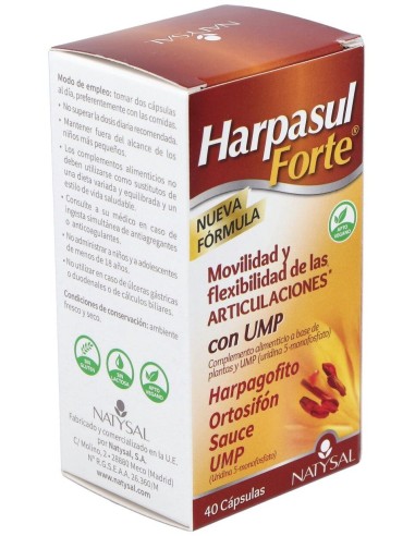 Harpasul Forte Cap.(Harpagofito+Ortosifón+Sauce+Ump)  40 Cáps. de Natysal