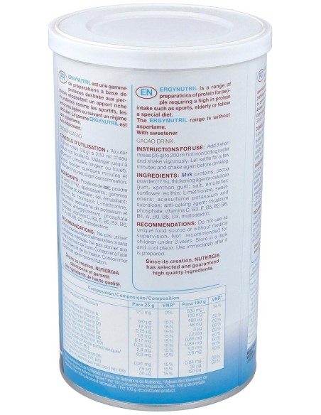 Ergynutril (Proteinas) Cacao Polvo 350Gr. de Nutergia