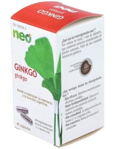 Ginkgo Biloba Microgranulos Neo 45Cap. de Neo