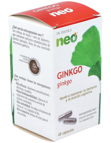 Ginkgo Biloba Microgranulos Neo 45Cap. de Neo