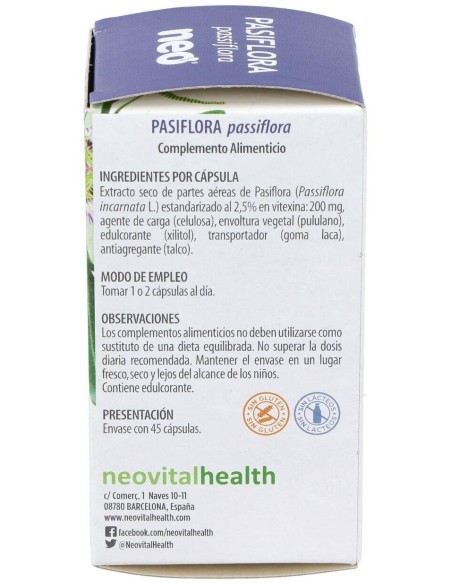 Pasiflora Microgranulos Neo 45Cap. de Neo