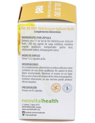 Sol De Oro Microgranulos Neo 45Cap. de Neo