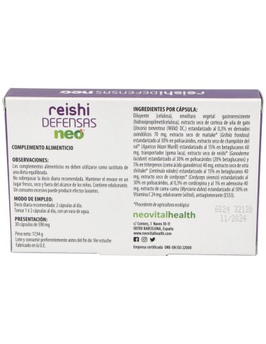 Reishi Defensas Neo 30Cap. de Neo