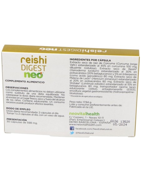 Reishi Digest Neo 30Cap. de Neo