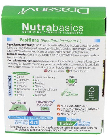 Nutrabasics Pasiflora 30Caps. de Drasanvi