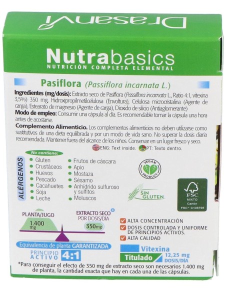 Nutrabasics Pasiflora 30Caps. de Drasanvi