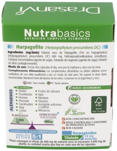 Harpagofito 60 Capsulas Nutrabasicos Drasanvi
