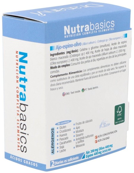 Nutrabasics Ajo-Espino-Olivo 60Perlas de Drasanvi