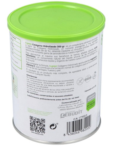 Colageno Hidrolizado 300Gr. de B.Green (Lab. Lebudit)