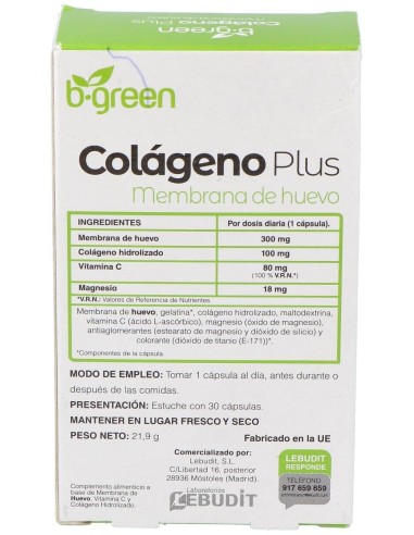 Colageno Plus 30Cap. de B.Green (Lab. Lebudit)