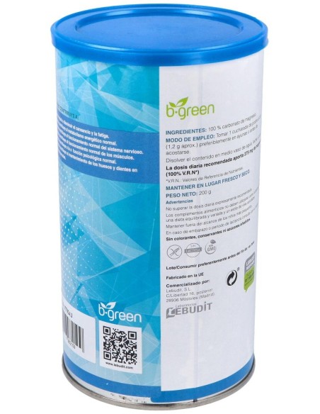 Carbonato De Magnesio 200 Gramos B.Green (Lab. Lebudit)
