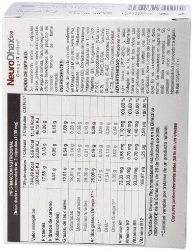 Neurodhax 550Mg. 80Cap. de Epadhax