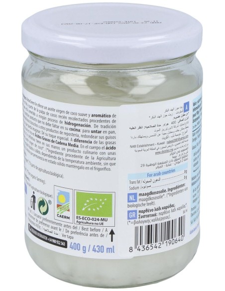 Aceite Virgen de Coco 400g de Naturgreen