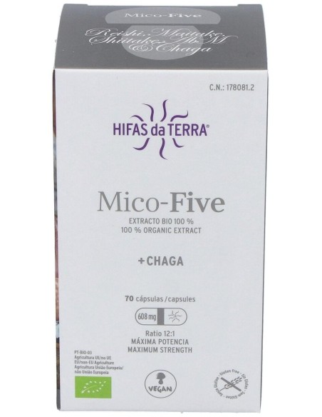 Mico Five Con Chaga Hdt 70Cap. de Hifas Da Terra - Hdt