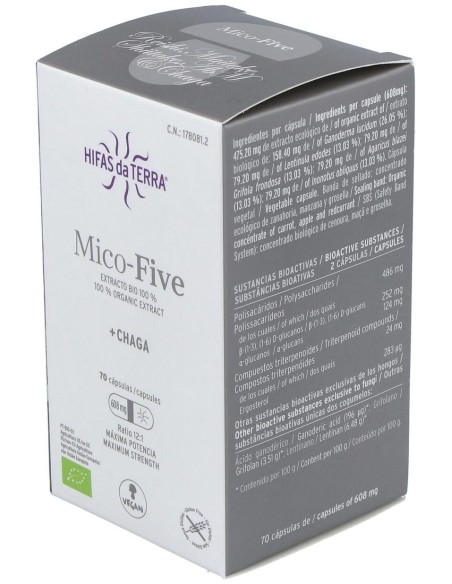 Mico Five Con Chaga Hdt 70Cap. de Hifas Da Terra - Hdt