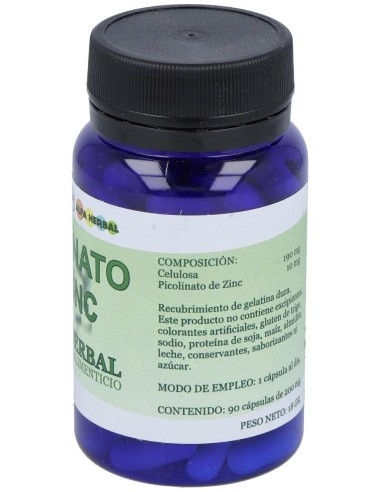 Picolinato De Zinc 90Cap. de Alfa Herbal