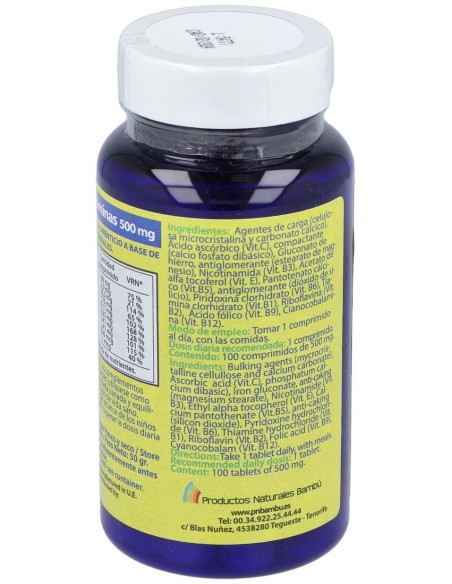 Multivitaminas 500Miligramos 100 Comprimidos Polaris