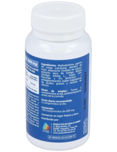 Ginkgo Biloba 2000Mg. 100Comp. de Polaris