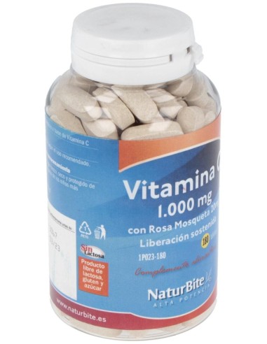 Vitamina C 1000Mg.Con Rosa Mosqueta 20Mg. 180Comp. de Naturbite