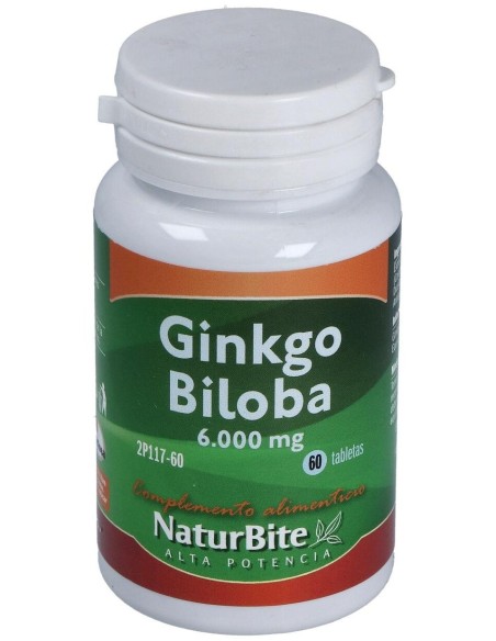 Ginkgo Biloba 6000mg, 60 comp. de NaturBite