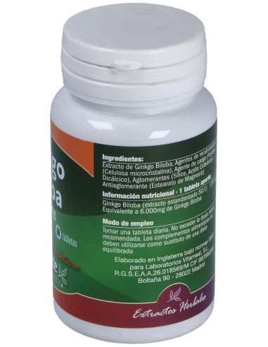Ginkgo Biloba 6000mg, 60 comp. de NaturBite