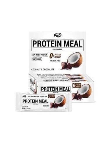Protein Meal Barritas Coco Con Chocolate 12Uds. de Pwd