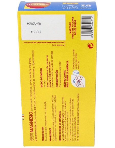 Magnesio 9 28X2Ml Ampollas Labcatal