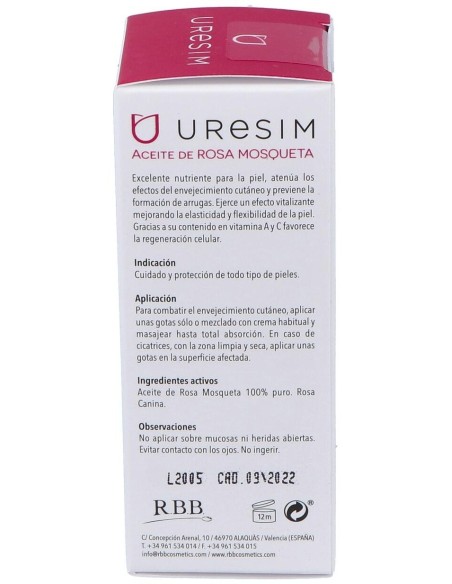 Uresim Aceite Rosa Mosqueta Puro 100% 30Ml. de Uresim