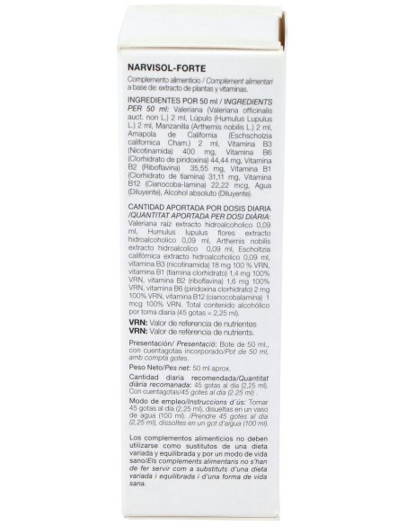 Narvisol Forte (Nervisol) Gotas 50Ml. de Codiet
