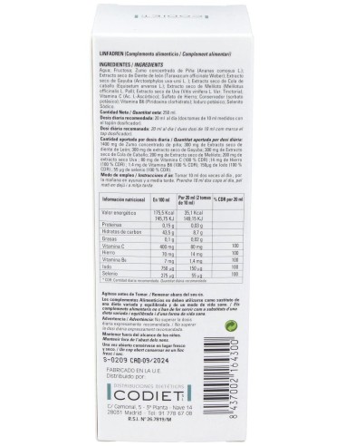 Linfadren Drenante Linfatico 250Ml. de Codiet