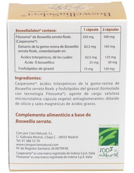 Boswelliaselect 60Cap. de Cien Por Cien Natural