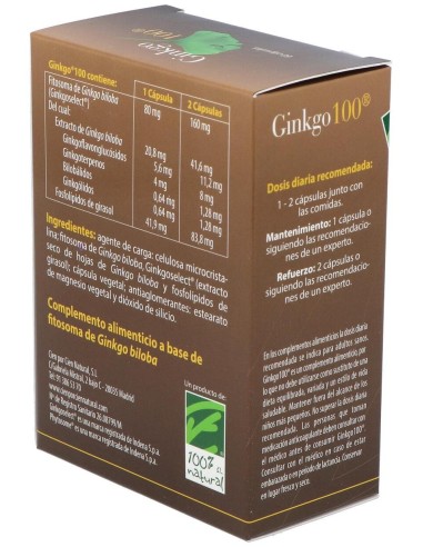 Ginkgo 100 60Cap. de Cien Por Cien Natural