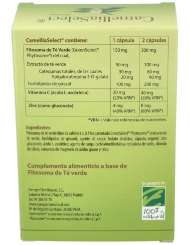 Cameliaselect 60Cap. de Cien Por Cien Natural