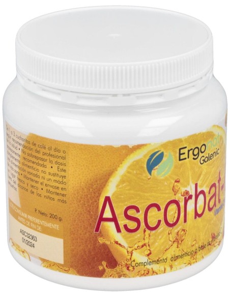Ascorbat-C Vitamina C No Acida 200Gr. de Ergonat