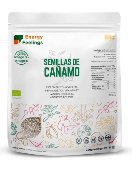 Cañamo Semillas 1Kg. Eco Vegan Sg de Energy Feelings