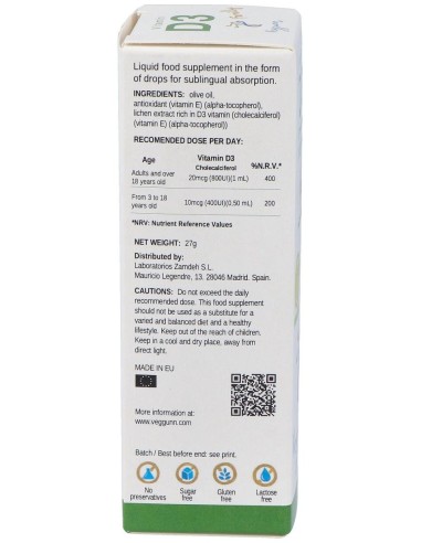 Vitamina D3 Family 30Ml. de Veggunn