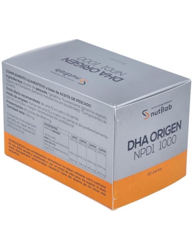 Dha Origen Npd1 1000 Blister 60Perlas. de Nutilab