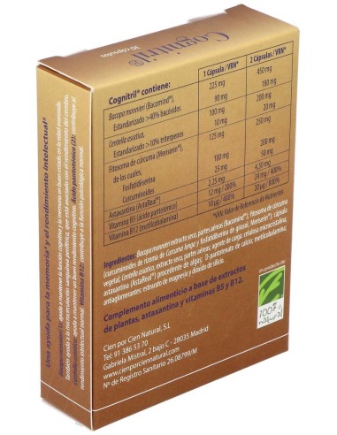 Cognitril 30Cap. de Cien Por Cien Natural