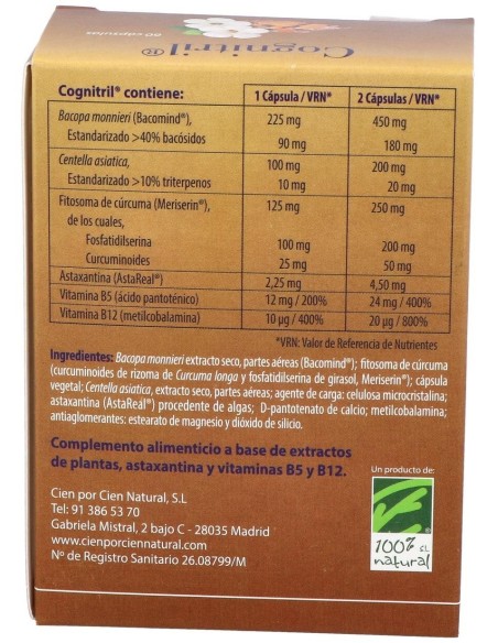 Cognitril 60Cap. de Cien Por Cien Natural
