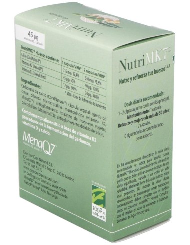 Nutrimk7 Huesos 60Cap. de Cien Por Cien Natural
