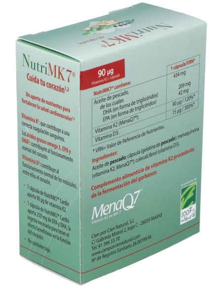 Nutrimk 7 Cardio 60Cap. de Cien Por Cien Natural