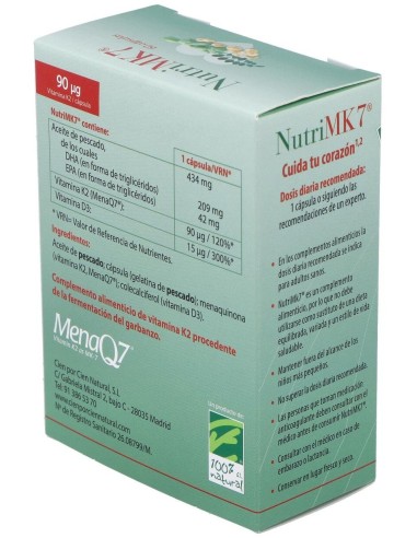 Nutrimk 7 Cardio 60Cap. de Cien Por Cien Natural