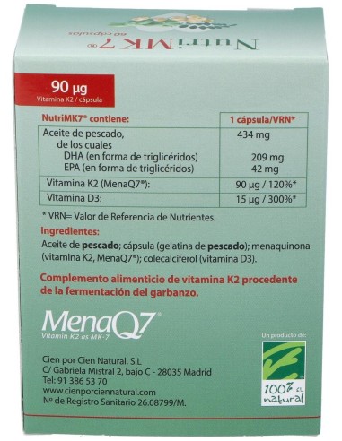 Nutrimk 7 Cardio 60Cap. de Cien Por Cien Natural