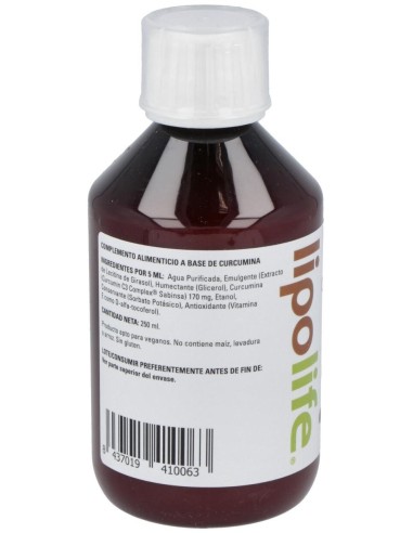 Lipolife Liposomal Curcumin C3 Complex 250Ml. de Equisalud