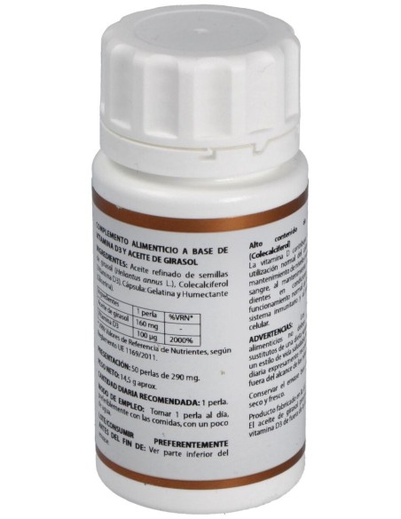 Holovit Vitamina D3 4000Ui 50Perlas de Equisalud