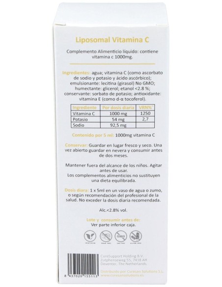Liposomal Vitamina C 250Ml. de Curesupport