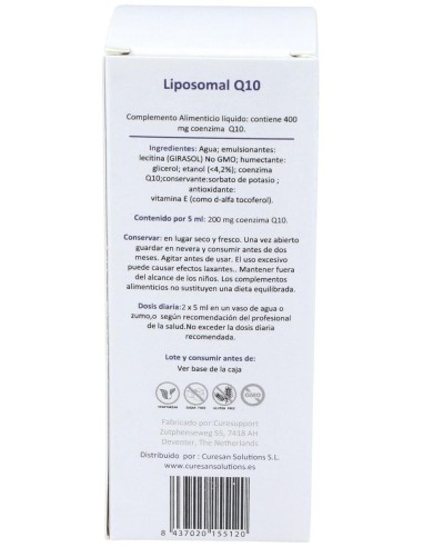 Liposomal Q10 150Ml. de Curesupport
